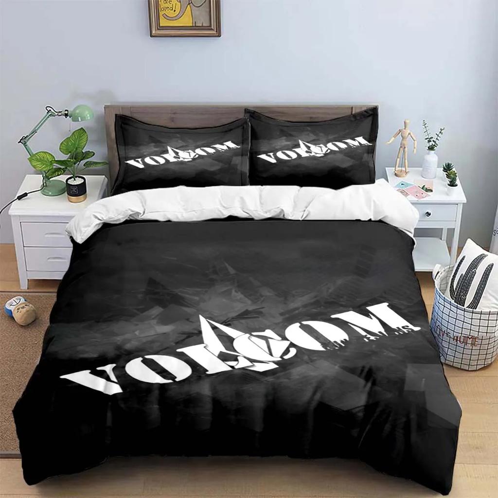 Fashion Exquisite V-Volcom Print Bedding Sets Exquisite Bed Supplies Set Duvet Cover Bed Comforter Set Bedding Set Luxury  Gift