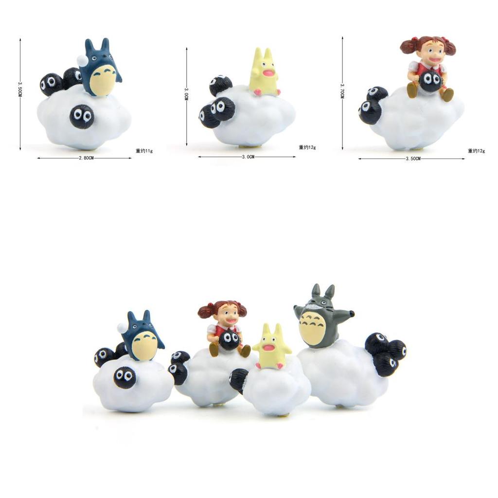 Cute Cartoon Cloud Totoro Girl Coal Ball Blue Cat Mini Model For Gift Giving And Home Decor