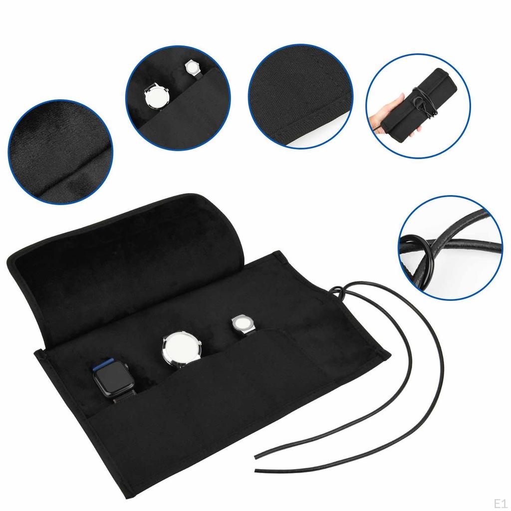 Watch Roll Organizer Carrying Bag Portable Soft Holder Multipurpose Storage Pouch Travel Case
