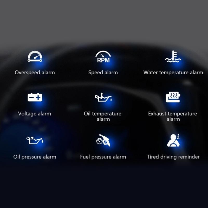 P3 Car Head Up Display Speed Clock Windshield Projector Overspeed Speedometer Alarm Fatigue Driving Reminder Slope Meter
