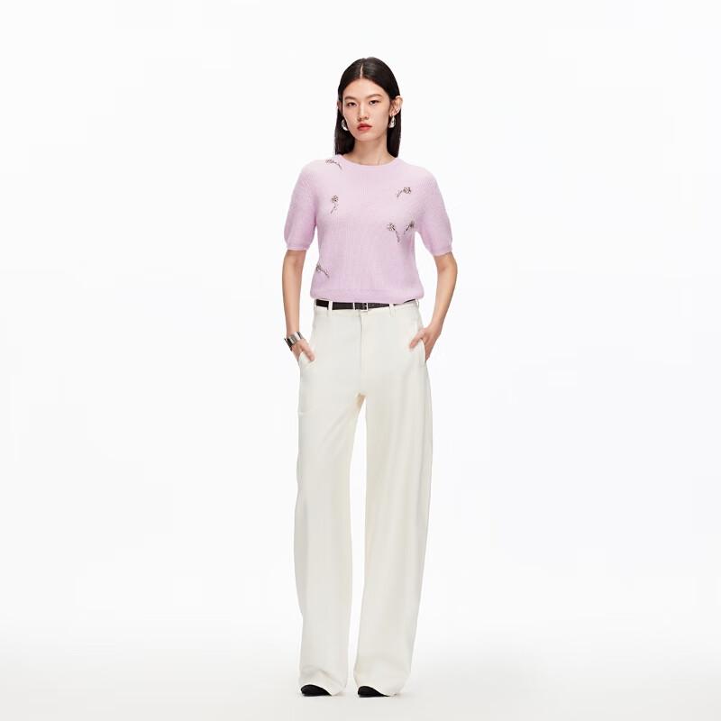 VEROMODA Women's Wool Blend Knit Top with Rhinestones