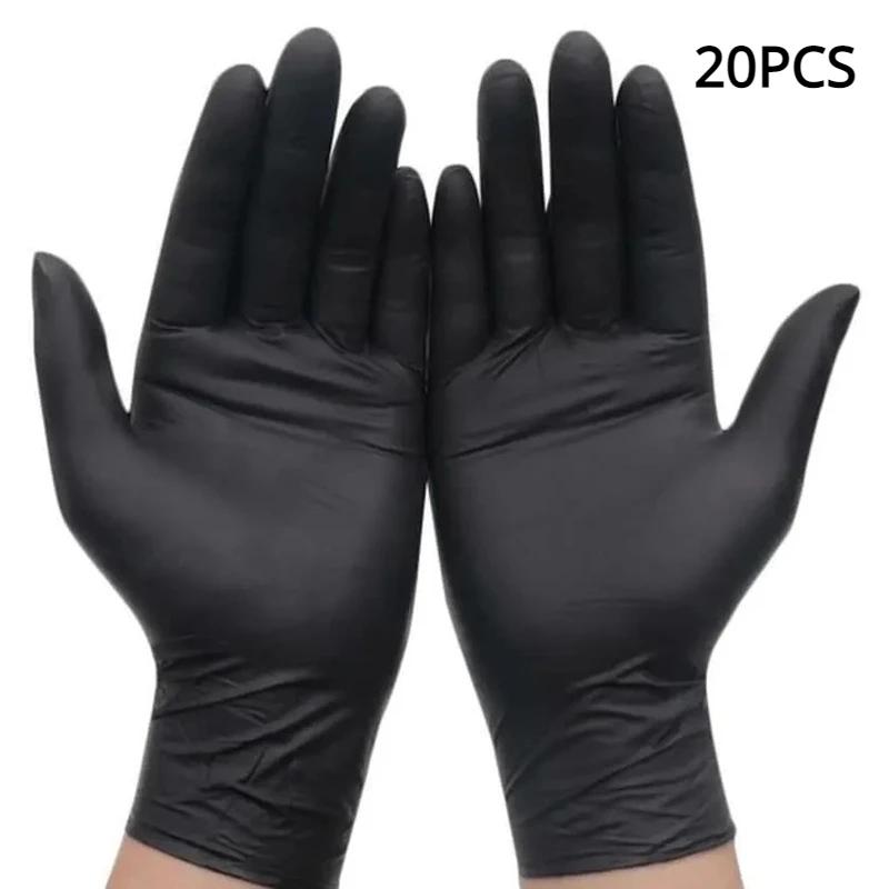 50/20/10PCS Disposable Black Nitrile Gloves Latex Free Waterproof Durable Suitable for Kitchen Processing Beauty SalonFamily