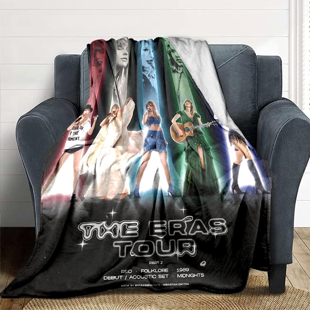 Eras Tour Poster Blanket Soft Throw Blanket For Home Bedroom Bed Sofa Travel Office Solid Christmas Blanket