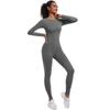 Auroth Seamless Gym Running Set Women Long Sleeve Yoga Sportswear Sexy Push Up Pants Fitness Clothes
