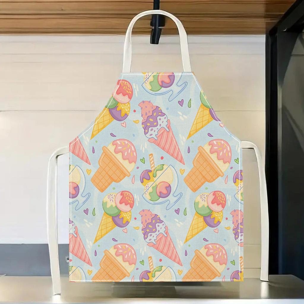 1pc Large Solid Color Background Romantic Heart Pattern Apron, Home Decoration Kitchen Wear, Sleeveless Durable Washable Unisex Cooking Apron,