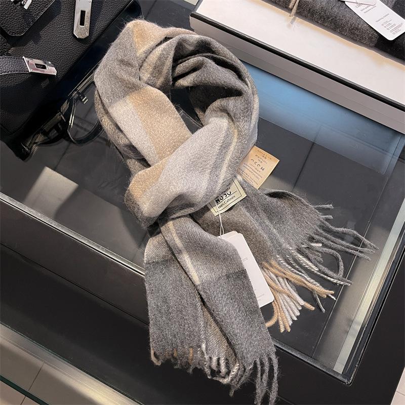 Sciarpa in lana pashmina 100% cashmere invernale per donna, scialli e stole spessi e caldi, sciarpa da donna con nappe e sciarpa