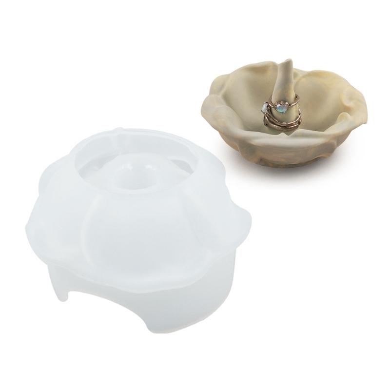 

Универсальная силиконовая форма в виде цветка розы для создания посуды, форма для держателя колец ручной работы, форма для изготовления ювелирных изделий из эпоксидной смолы 1