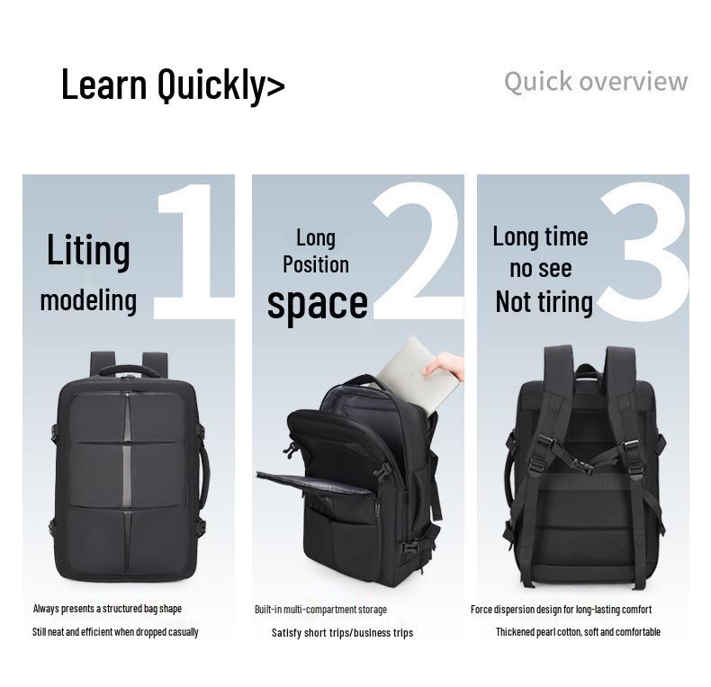 Höst/Vinter Stor Kapacitet Herr Expanderbar Rese- & Affärs Laptop Ryggsäck