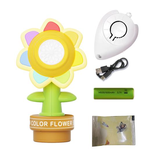 Slunečnicový bublifuk s dálkovým ovládáním Barevné osvětlení Snadná instalace Zábavný houpavý taneční bublifuk Automatický bublifuk