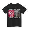Geboren om te treuzelen Gedwongen om op te sluiten T-shirt Populaire Meme Grappig Katten Shirt Schattig
