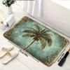 Tropical Palm Trees Vintage Print Bath Mat Nonslip Washable Bathroom Rug Retro Decor Entryway Welcome Mat 1PC