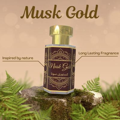 Musk Gold Attar Olej z parfumov 5 ml | Attar bez alkoholu | Dlhotrvajúci pižmo