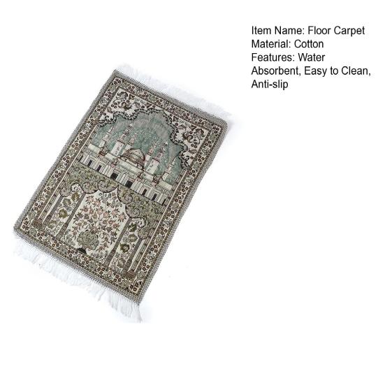Floor Carpet Anti-slip Comfortable Cotton Middle East Style Pray Foot Mat with Tassel Decoration Home Decor