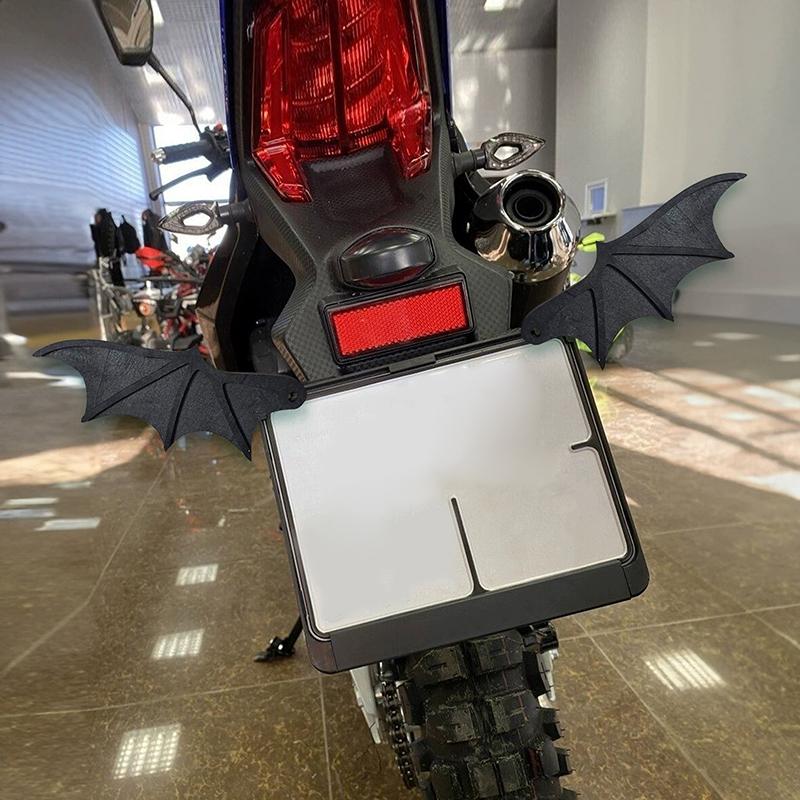 2Pcs Bat Wing License Plate Frame Bat Wings Car Kit For Auto Decorations Halloween Car Bat Wings Decorations Bat Wings Car Kit Onesize