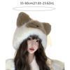 Coldproof Korean Style Animals Ears Beanie Hat Soft Siamese Cat Fluffy Pullover Cap Windproof Warm Ear Protection Hat Skiing