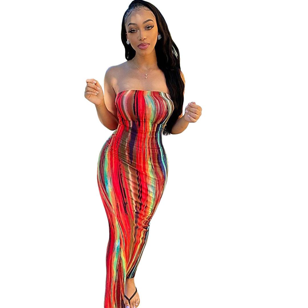 

Plus Size Women s Colorful Tie-dye Off-the-Shoulder Bustier Dress - Spring/Summer Collection Extra Extra Large разноцветный