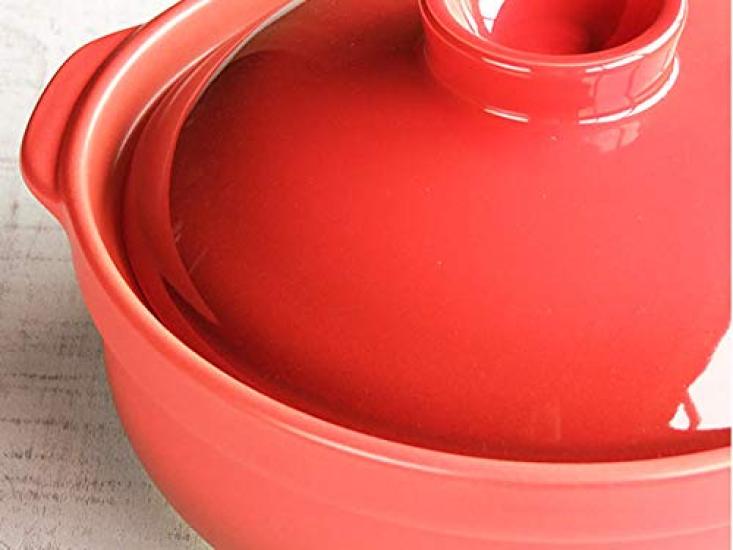 Minosarara Utage Bake Clay Pot for Direct Fire Size for Made In Heat Source Red for Direct Fire Use Use, 7, 1-2 People, Japan, Color