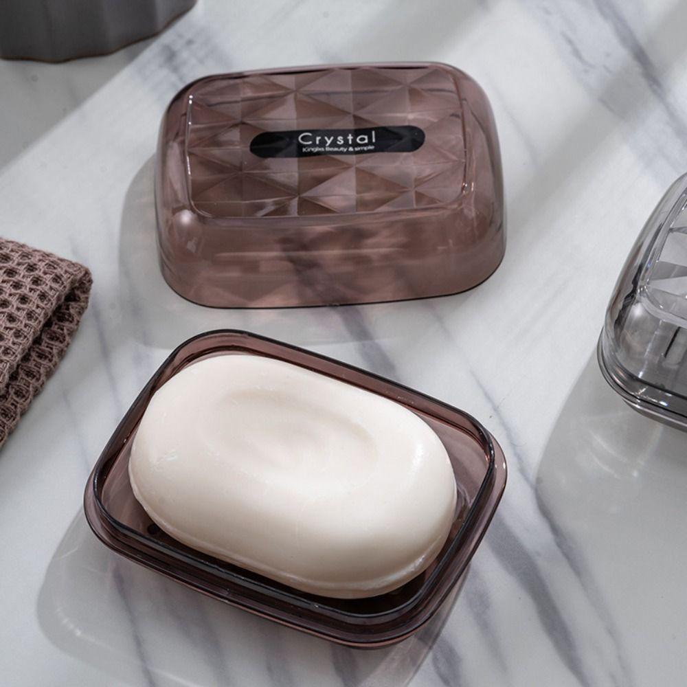 

Punch-Free Drain Soap Box With Lid Storage Box Soap Tray Soap Dish Unisex