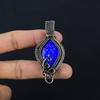 Lapis Lazuli Pendant Handmade Gemstone Jewelry, 999 Copper Wire Wrapped Pendant ,Unique Design Jewelry Pendant