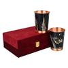 Cobre Premium Design Ouro Preto Conjunto de Dois Vidros com Elegante Caixa de Presente, 250 ML