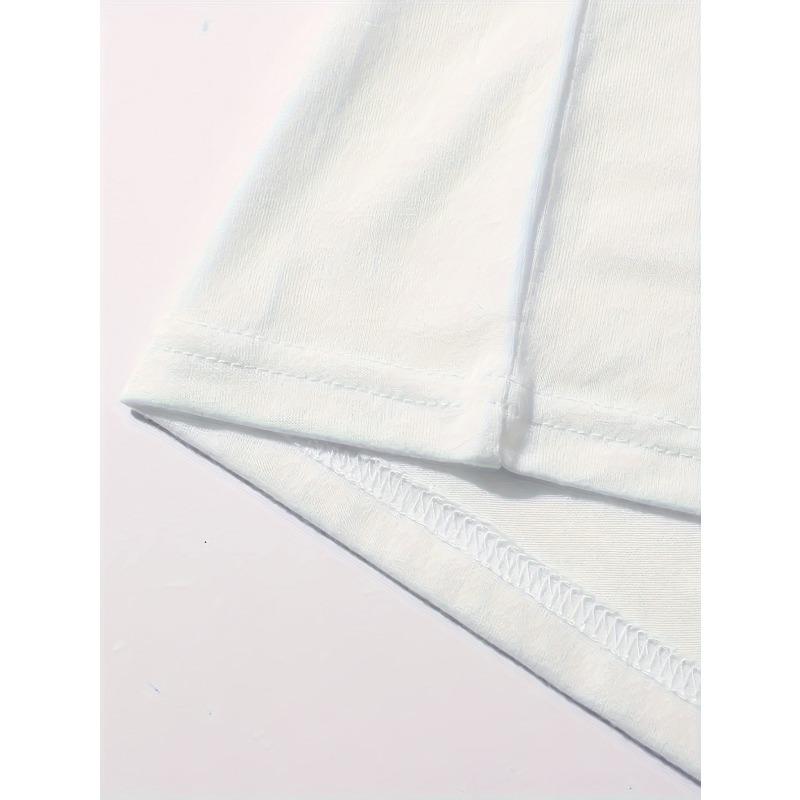 European Size Sun & Slogan Print Comfy T-Shirt, Round Neck Short Sleeve Sports Tee, Women's Activewear