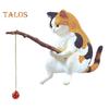 Fishing Cat Figurine Resin Cartoon Kitten Statue Animal Sculpture Home Office Desktop Aquarium Fish Tank Decoration Ornament