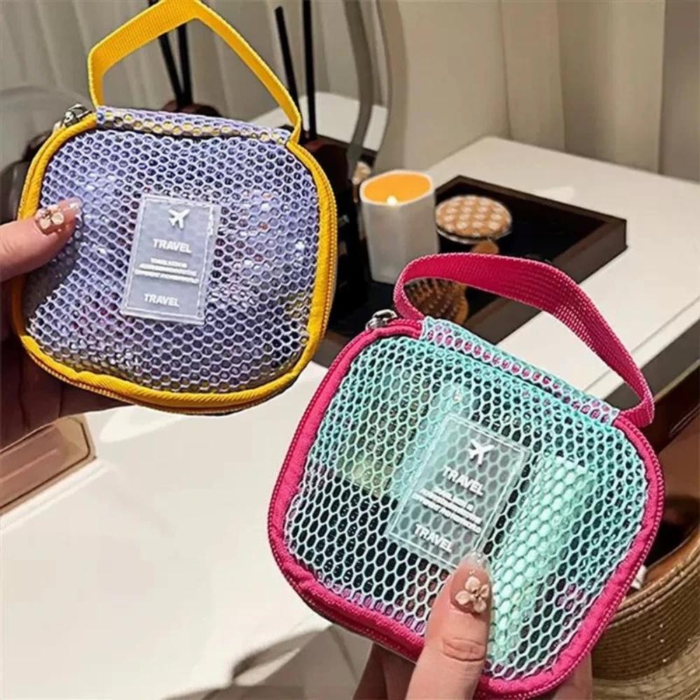 Dopamine Colcor Portable Mesh Makeup Bag - Large Capacity Multi-functional Storage Bags for Travel - Portable Toilet Tofu Bag