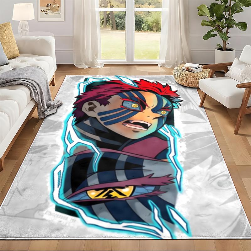 Akaza Demon Slayer Carpet Door Mat for Living Room or Bedroom Protective Mat Under Chair Office Decoration Christmas Gift Birthday Present