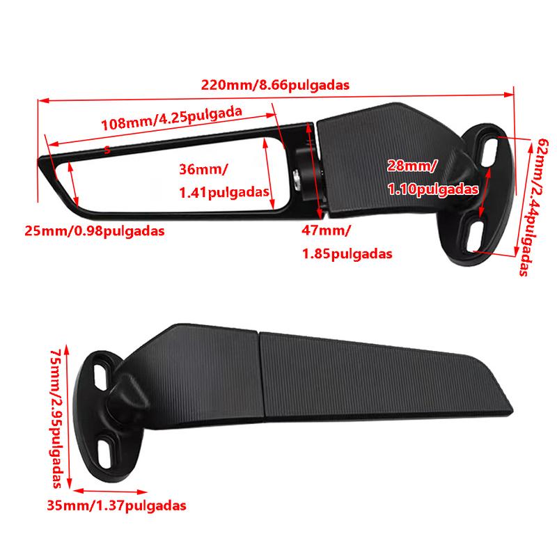 Modified Motorcycle Wind Wing Side Rearview Reversing Mirror Side-Mirror For KAWASAKI NINJA 250 300 400 650 H2 H4
