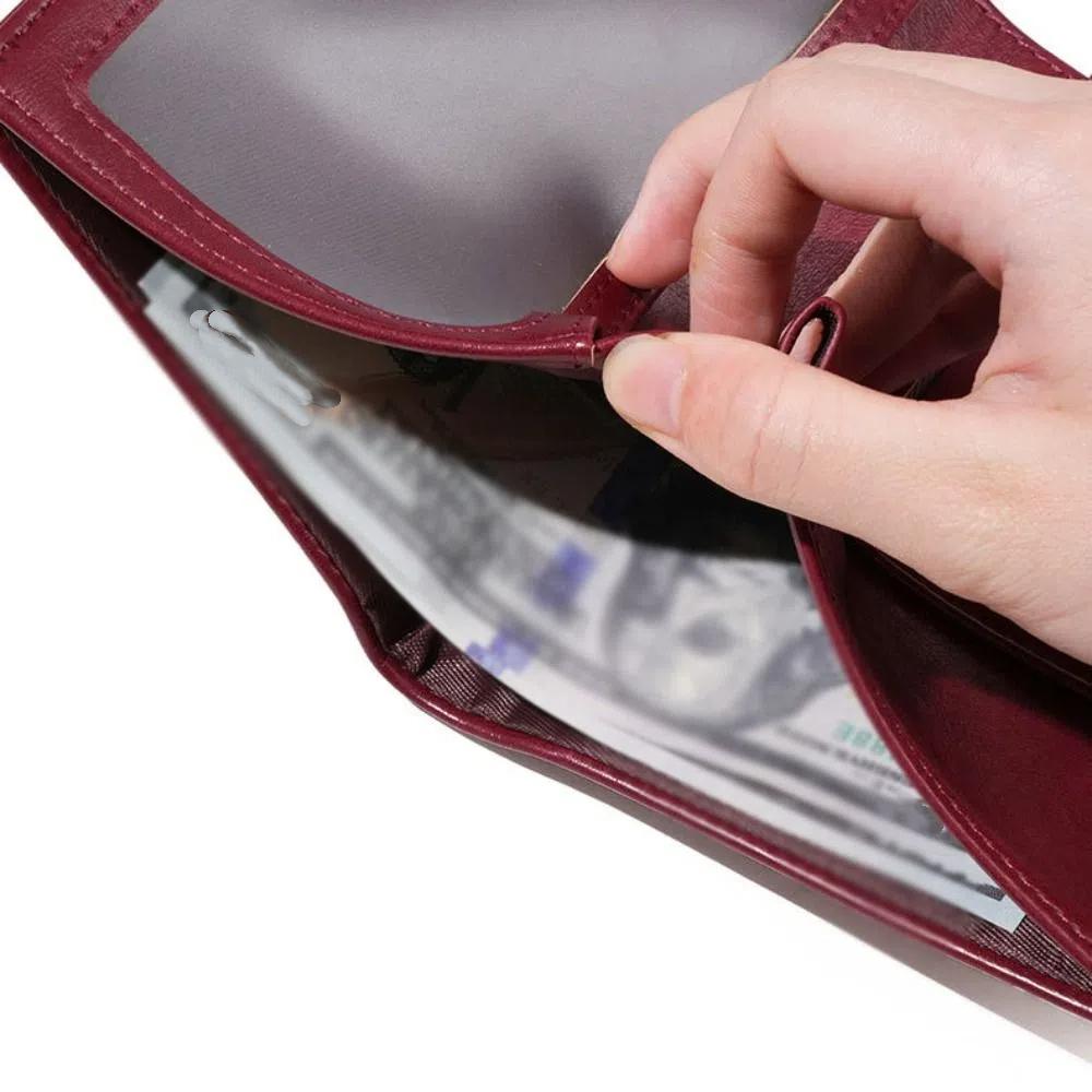 Purse PU Passport Bag Card Holder Storage Card Bag Portable Passport Clip  Men