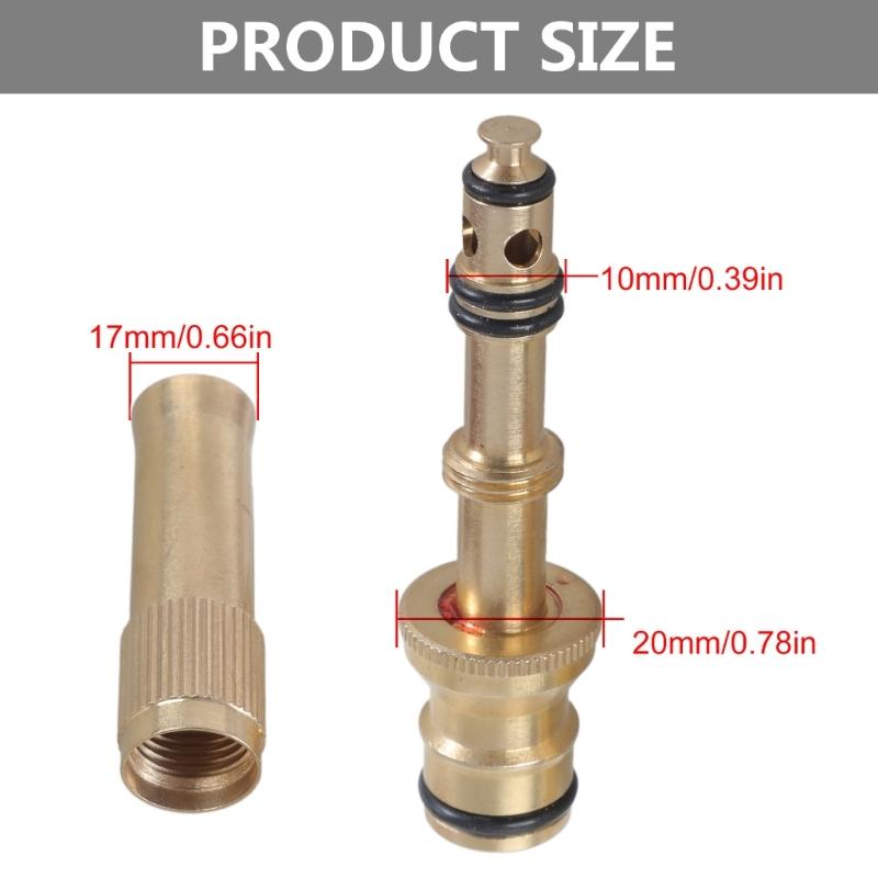 Spray Hose Nozzle Replacement Adjustable Brass Nozzle for Car Washing Gardening High Pressure Nozzles Heavy Duty