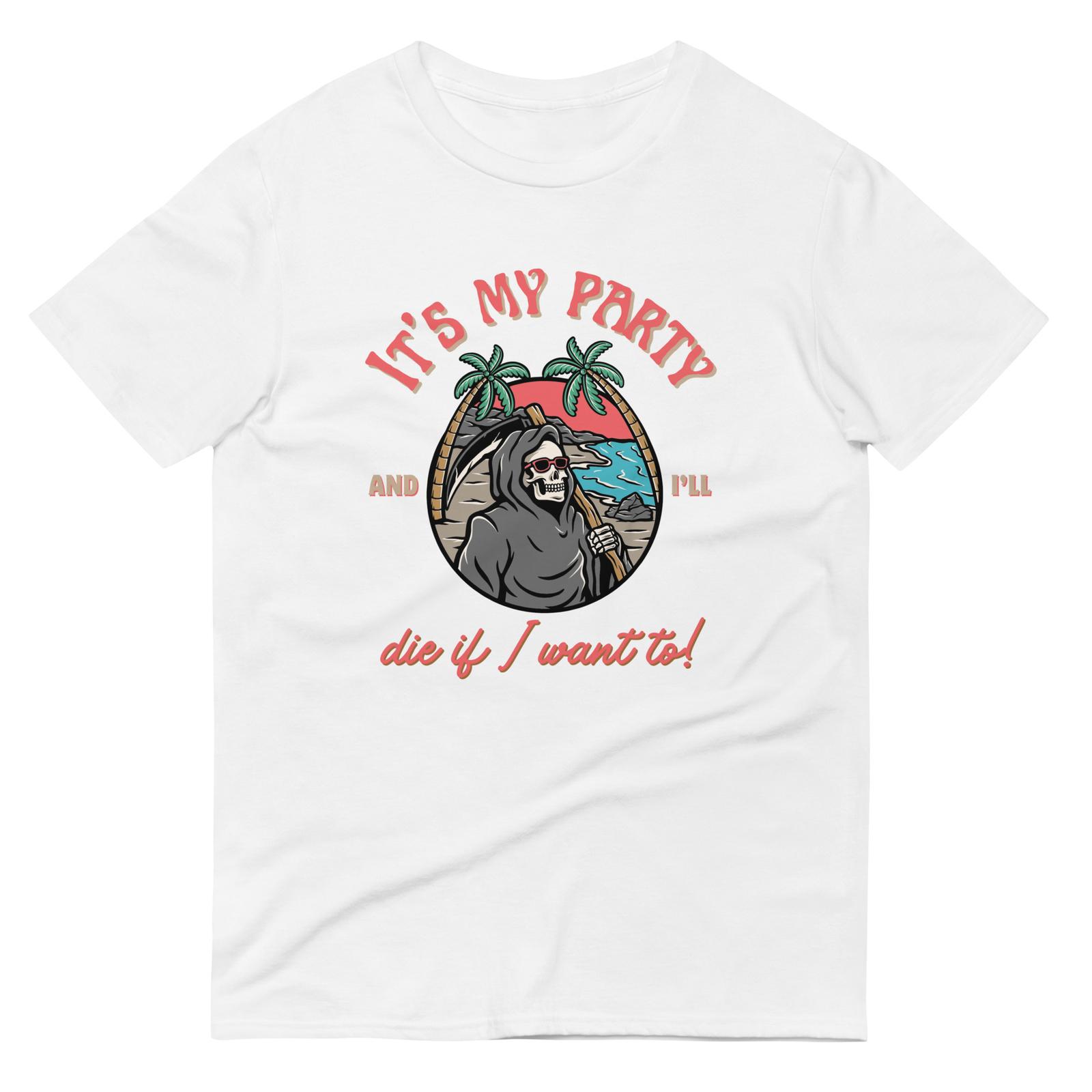 It s My Party Halloween Shirt Grim Reaper S-3XL Unisex Short-Sleeve S разноцветный