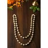 Mala Kanthi Tulsi Originală din Vrindavan Dham | Mala Rotundă Simplă de 12 Inch cu Mărgele Pure de Tulsi și Capace de Argint