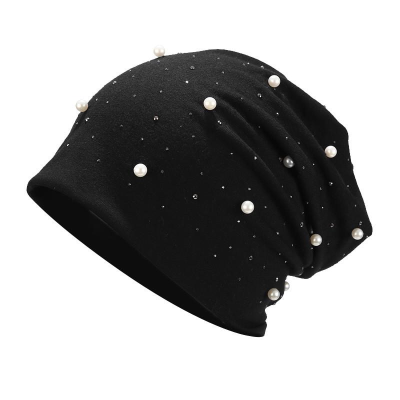 Basic Knit Beanie Hat For Women Warm Winter Outdoor Headwear Without Brim Black