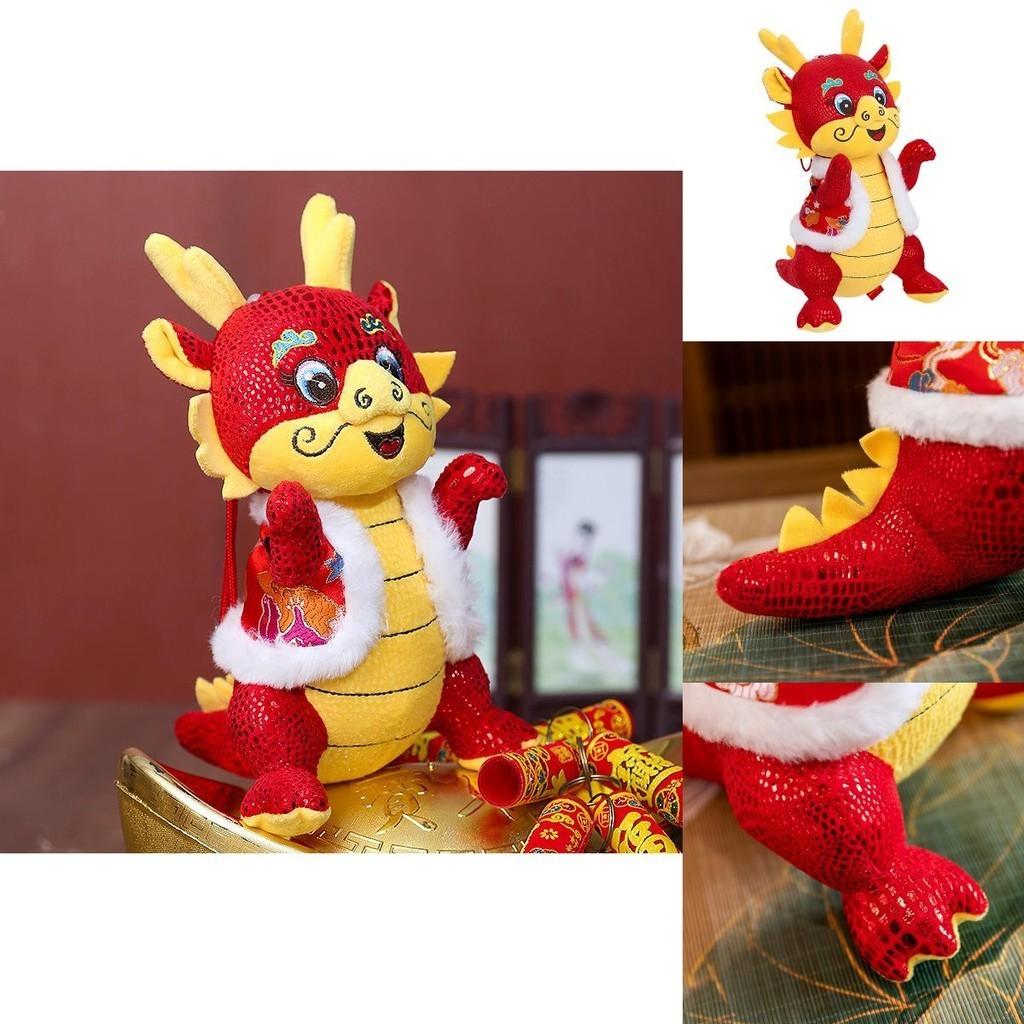 Chinese Dragon Plush Toy Tang Costume Dragon Zodiac Doll Soft Stuffed Animal Toy With Logo