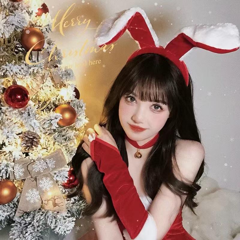 Red Rabbit Ears Headband: Women's Autumn/Winter Christmas Hair Accessory