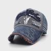 Retro Bull Head Stitched Baseball Cap - Unisex Curved Brim Duckbill Hat