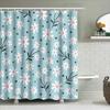Vibrant Floral Shower Curtain Set for Bathroom Decor Blue and White Flower Pattern Waterproof Fabric with Rod Rings Perfect Gift