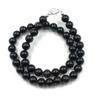 8mm Natural Silver Obsidian Gemstone Round Beads Jewelry Handmade Elegant Necklace 17-20" For Women 8BN-55
