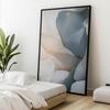Floral Elegance In Shades of Blue Floral Elegance In Shades of Blue, 50X70 Cm, Black Aluminum Frame, 230 Gsm Matte Paper