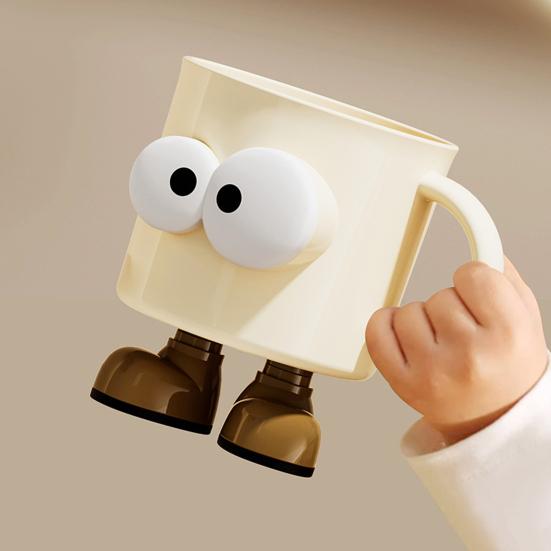 Mouthwash Cup Cartoon Design Unbreakable Toothbrush Holder Ergonomic Handle Dishwasher Safe Water Mug