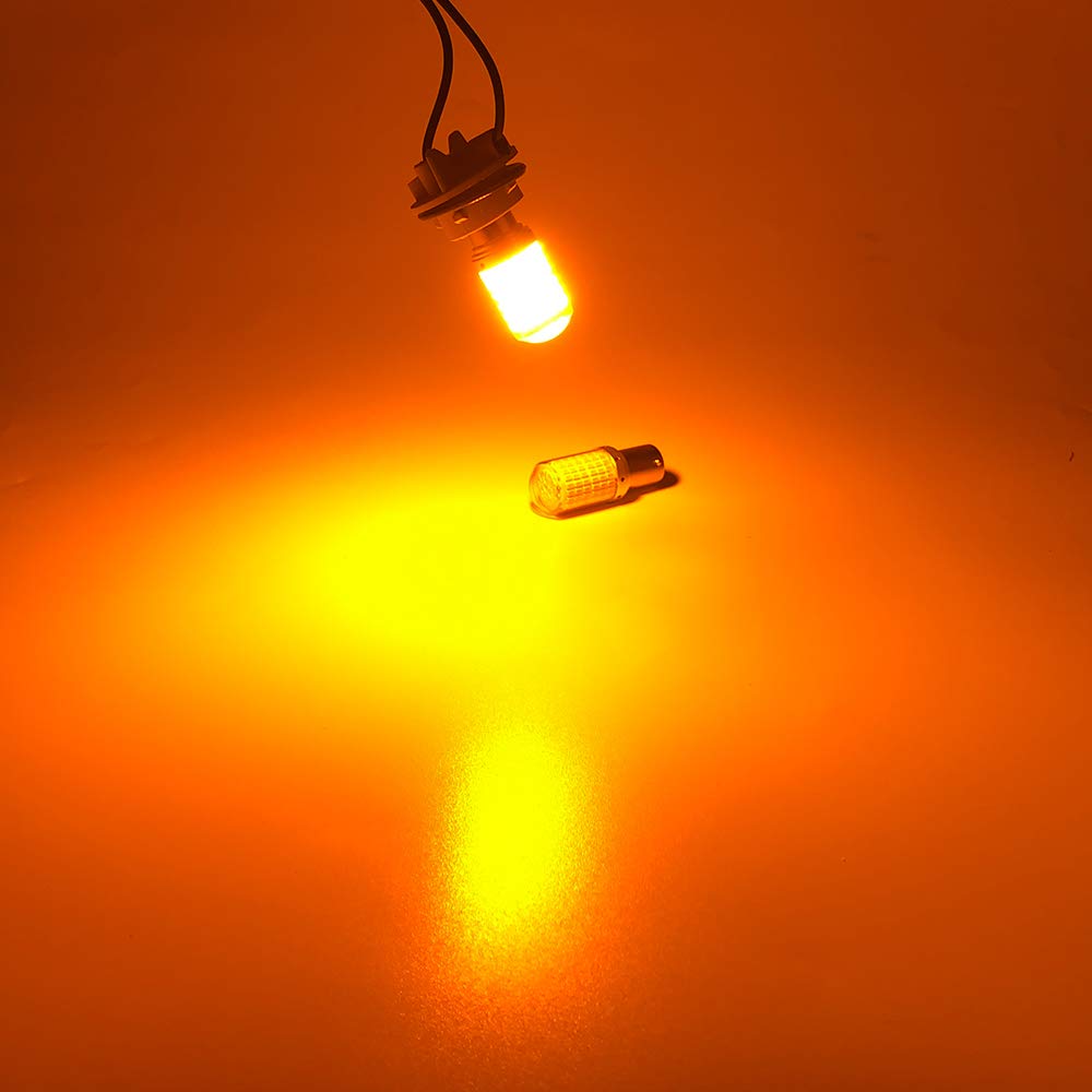 Catland S25 LED Turn Signal, Amber, Orange, High Fla Prevention, Built-in Resistor, Built-in Canceller,