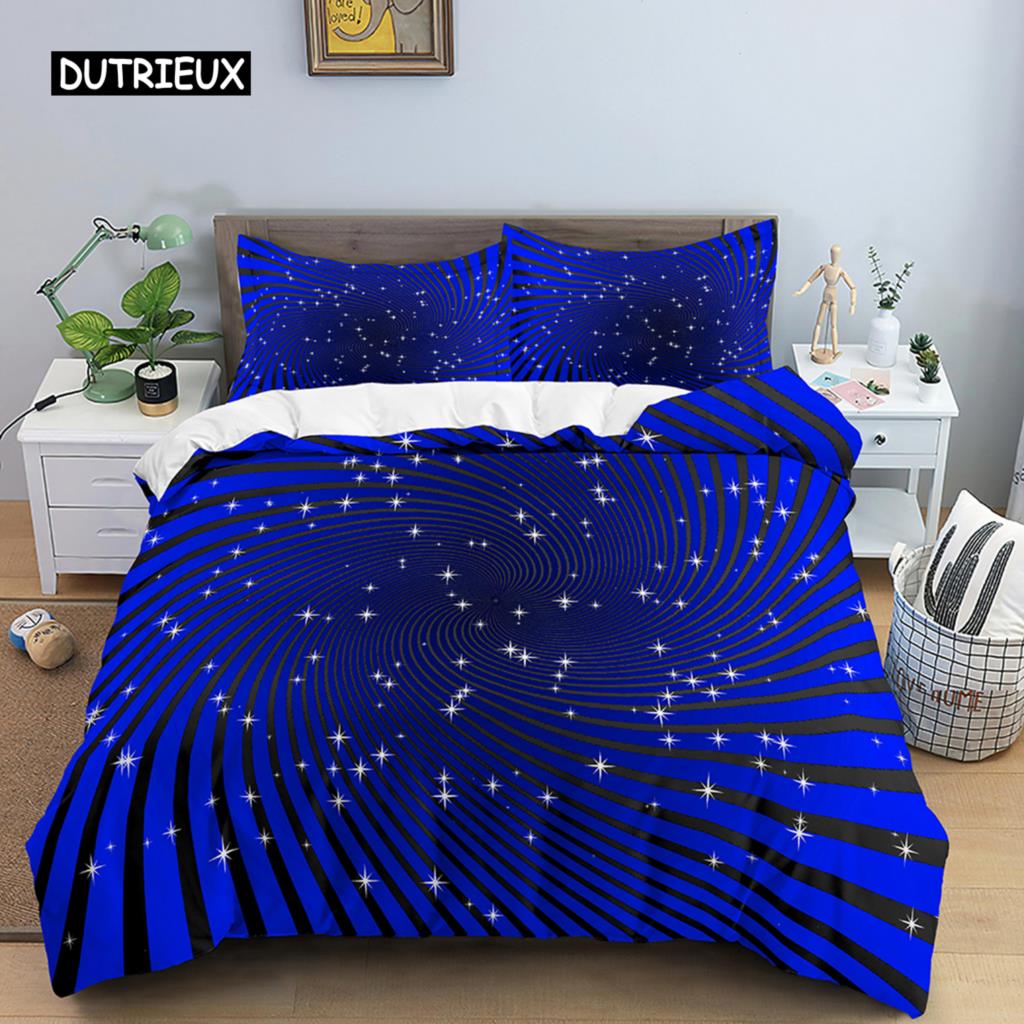 Abstract Psychedelic Bedding Set Mystic Duvet Cover Set Pillowcase Quilt Cover EU Double King Size Youth Polyester Quilt Cover