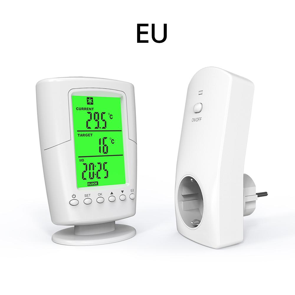 TS-2000 LCD Display Wireless Temperature Control Socket Heating and Cooling Program Thermostat Temperature Range 0-60 ° C EU/US