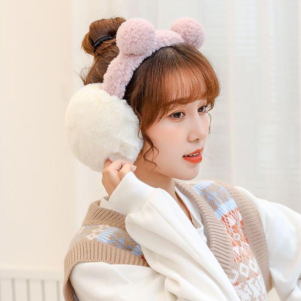Design Solid Color Frog Bear Ear Women Ear Muff Korean Style  Ear-flap Children Ear Cover Plush
