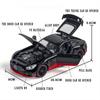 1/24 Scale Benz Gtr Sports Alloy Car Model Metal Children Diecast Toy Car Modification Simulation Sound & Light Gift for Boy