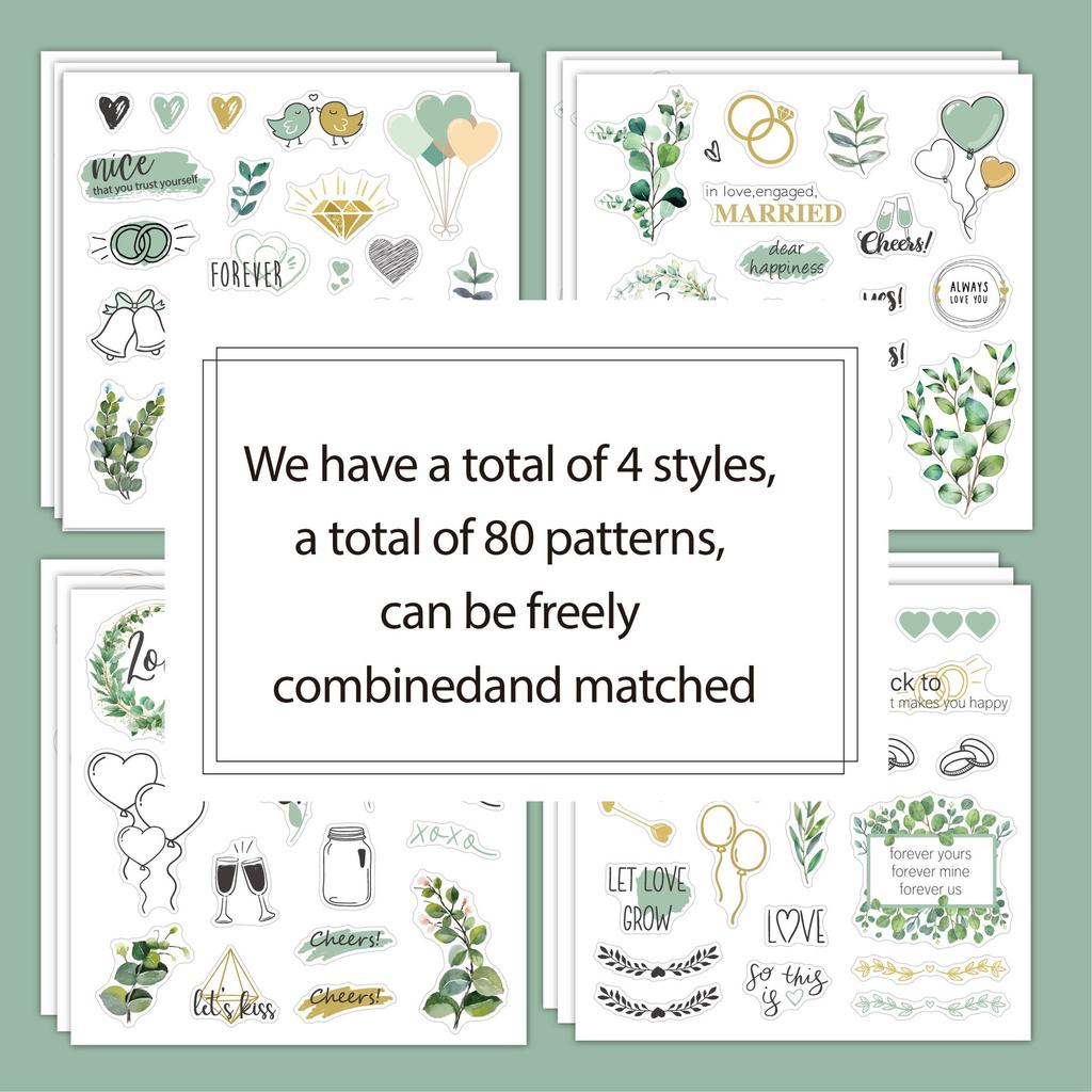4 Wedding Decoration Stickers, Graduation Message Book Decoration Stickers, Suitable for Wedding Scene Decoration, Graduation Se