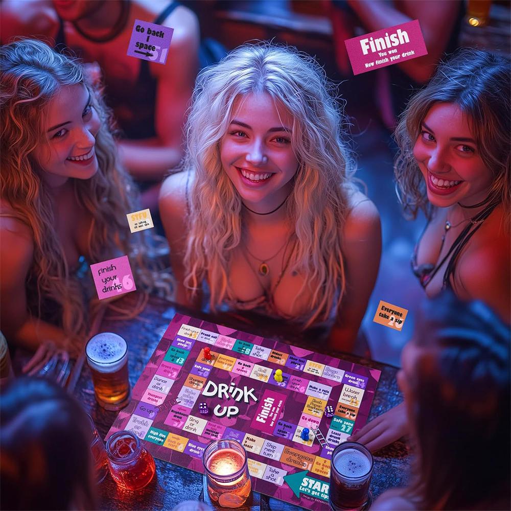 Drinking Board Game Interactive Drinking Party Board Game Set Dice Party Club Drinking Games for Adults Families