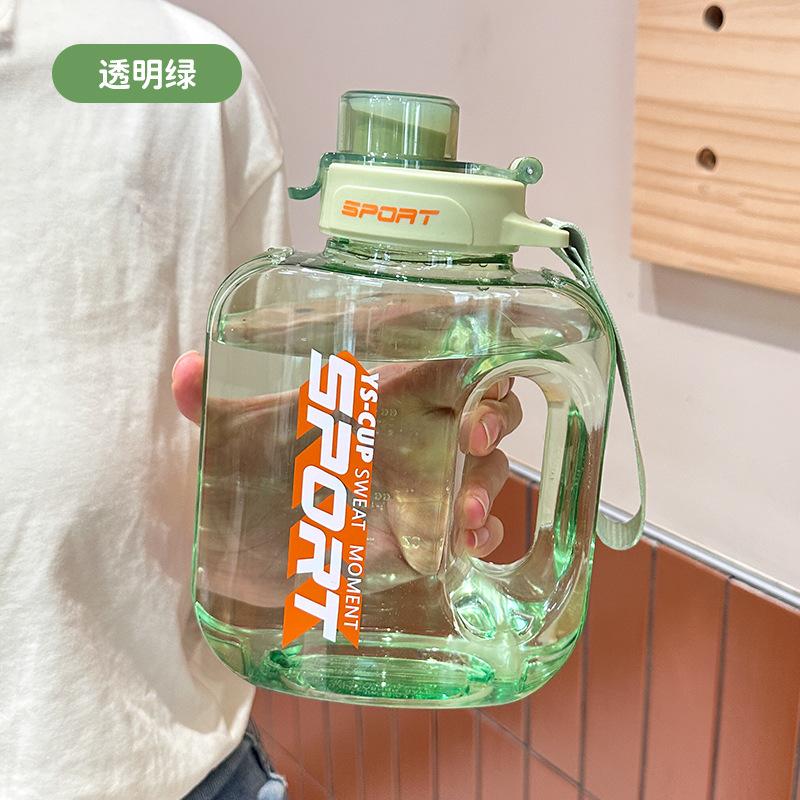 Water bottle new large capacity ton cup anti-drop high temperature sports kettle men's and women's fitness plastic ton barrel straw