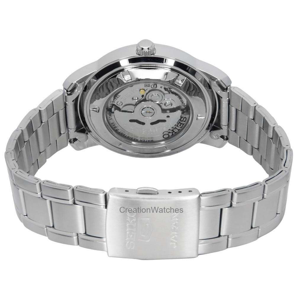 Seiko 5 Edelstahl Silbernes Zifferblatt 21 Steine Automatik SNKM83J1 Herrenuhr